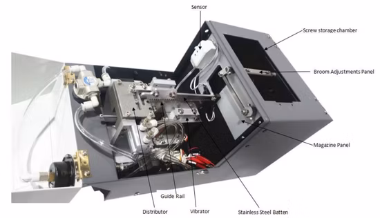 Machine de fixation robotique d'alimentation par soufflage de vis de bureau avec capteur de boîtier et de rideau/outil électrique/alimentation automatique/robot de fixation